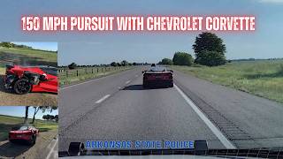 Arkansas State Police vs. Chevrolet Corvette - 150MPH pursuit ends w/ PIT maneuver in Missouri #pit