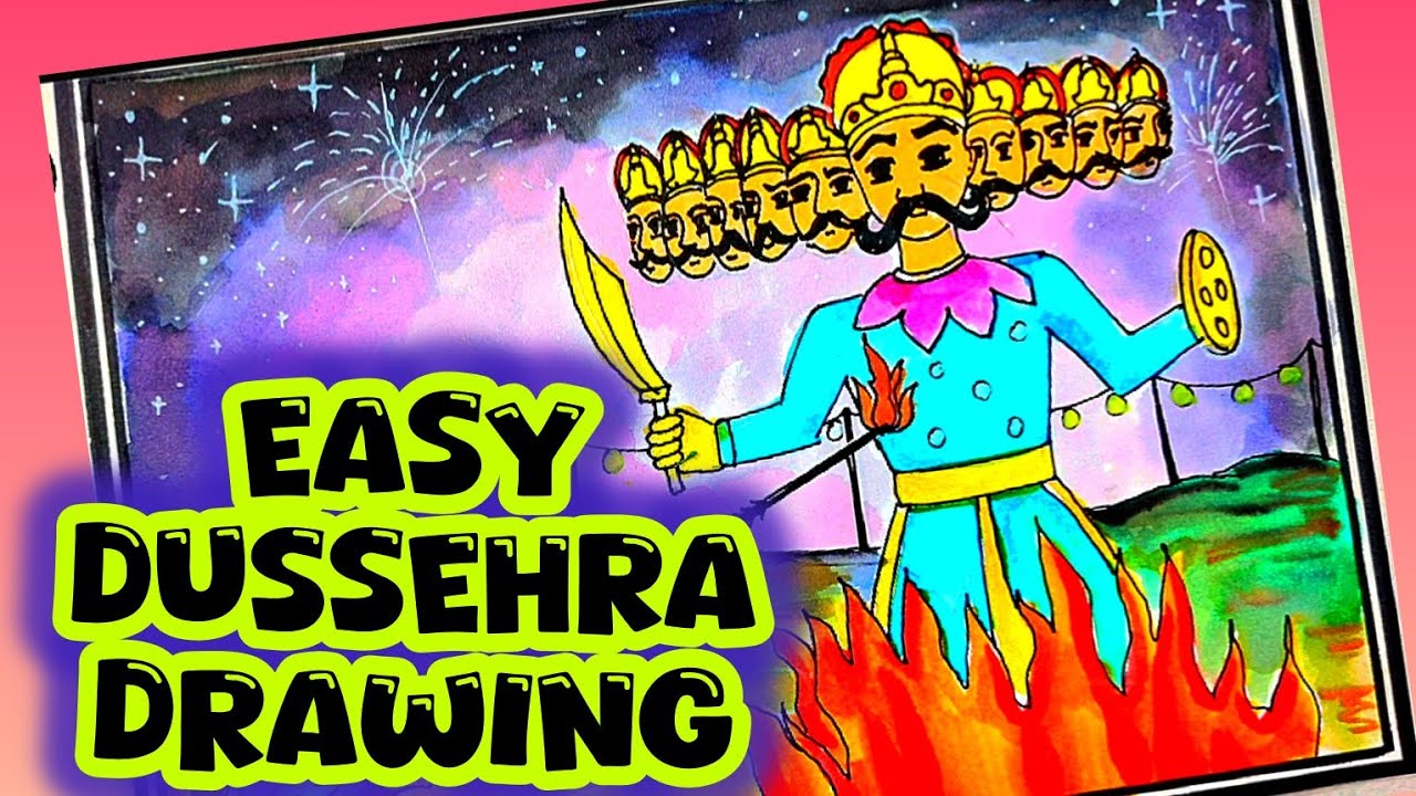 How to draw Ravan step by step / Easy Ravan Drawing / Dussehra Drawing / Ravan Drawing / Drawing