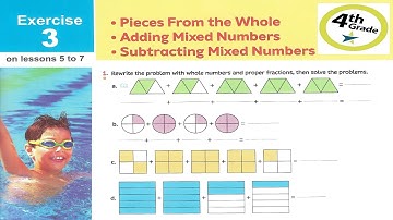 Primary 4 \ Math - 2nd term\ Unit 9.5-7 Adding - Subtracting mixed numbers - Exercises.