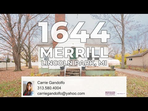 1644 Merrill Avenue, Lincoln Park, MI home video tour