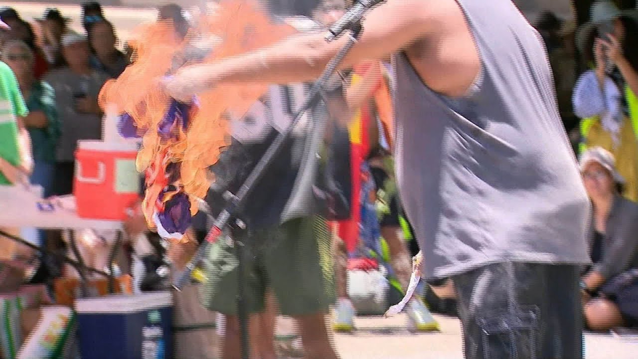 ‘Criminal offence?’: Flag burnings during Australia Day slammed