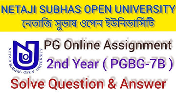 Nsou Pg Assignment Answer | PGBG-7B