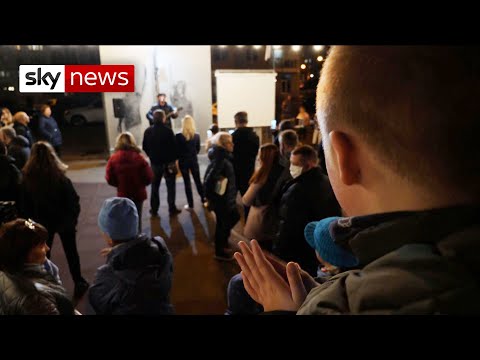 Protests continue into the night in Belarus