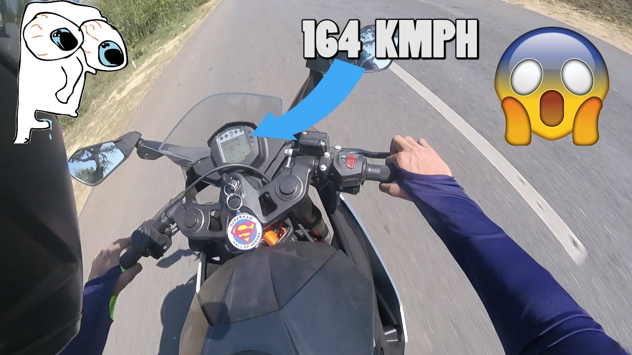 KTM RC 390  close call at 164kmph !!!