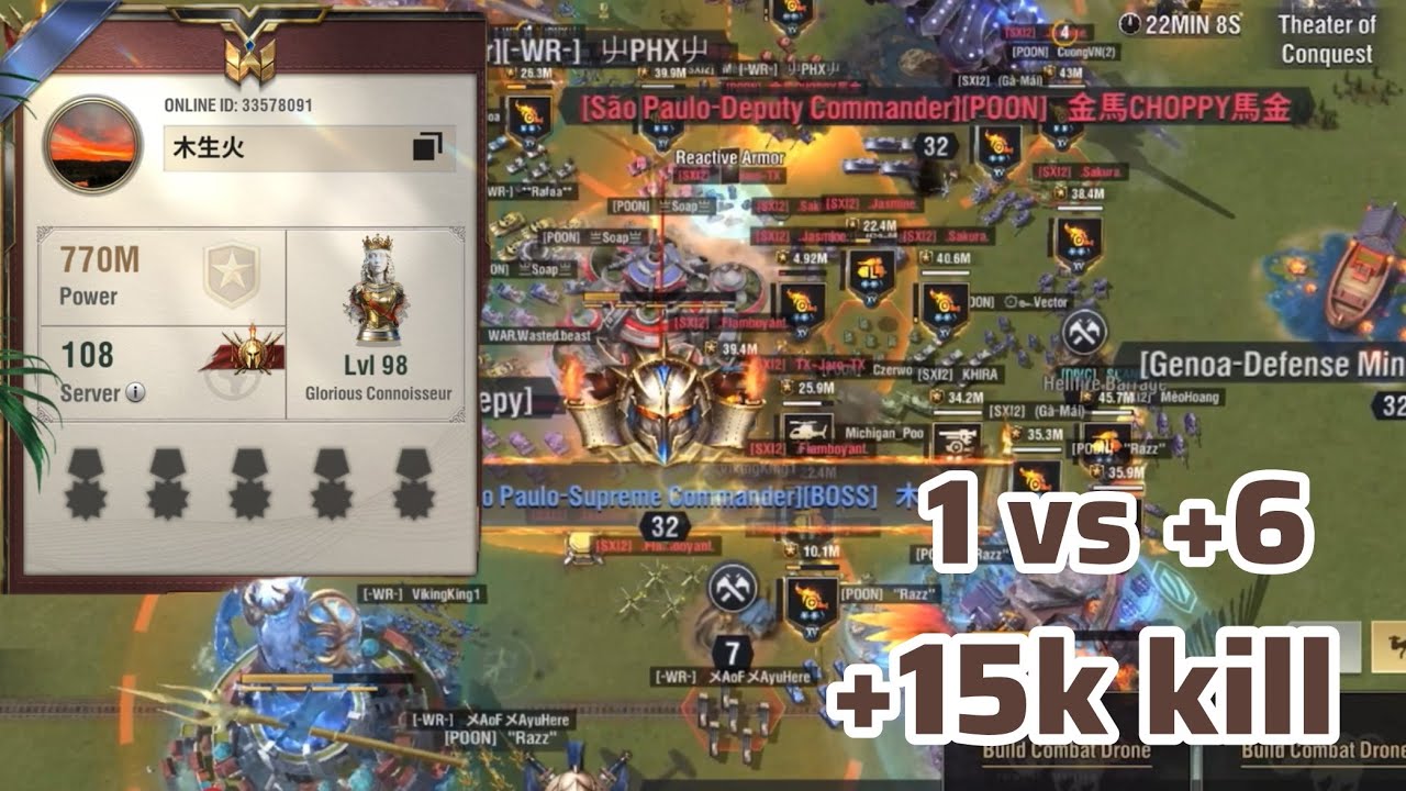 over 15k kill for boss whale 1vs+6 in Vancouver