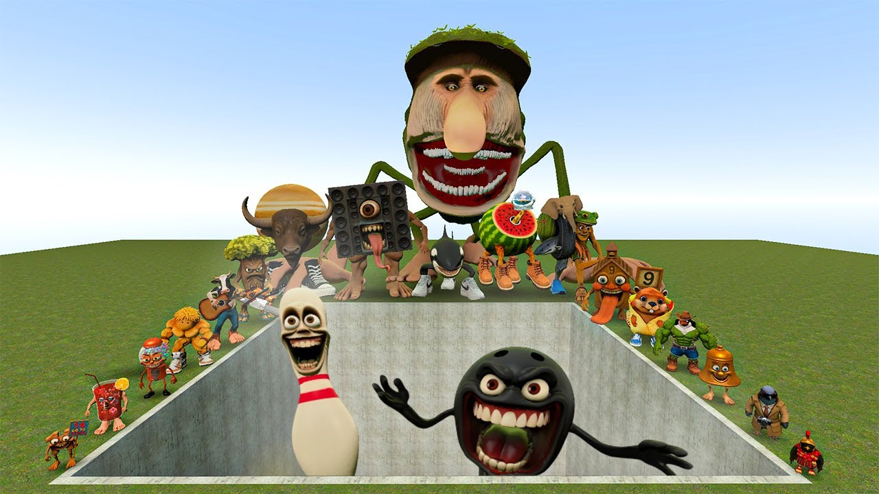 Итальянские мемы ИИ Brainrot против боссов Dobababido и Danindukdum в гигантской яме – Gmod Chaos