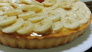 تارت البنان بكريمة تهببببببل بنينة  ناجحة tarte au banane 