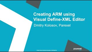 Creating ARM Using Visual Define XML Editor