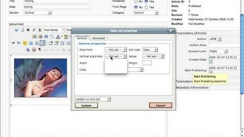 Creating Editing Tables in Joomla Content Editor Pt 1