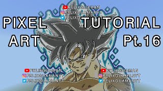 Minecraft Pixel Art Tutorial - Goku Mastered Ultra Instinct Part 16