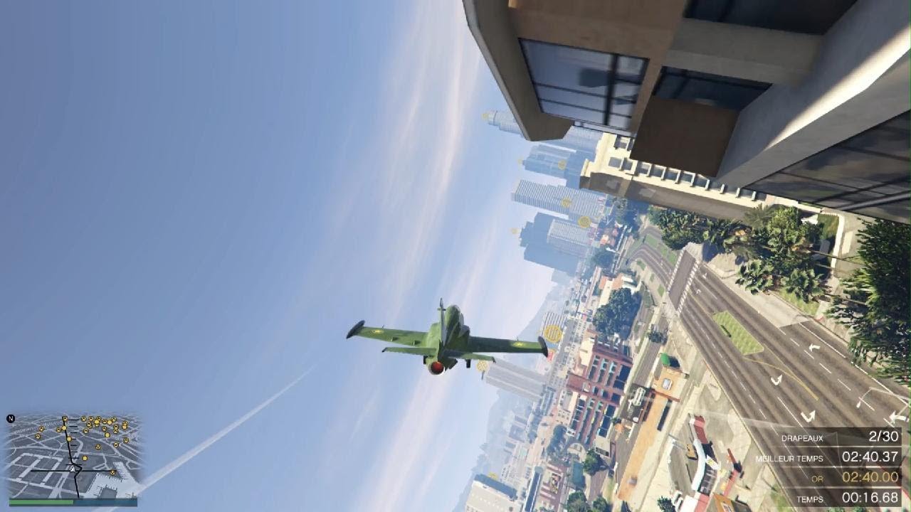 GTA 5 Online Gold Medal Hardest mission of Flight School | collect flags