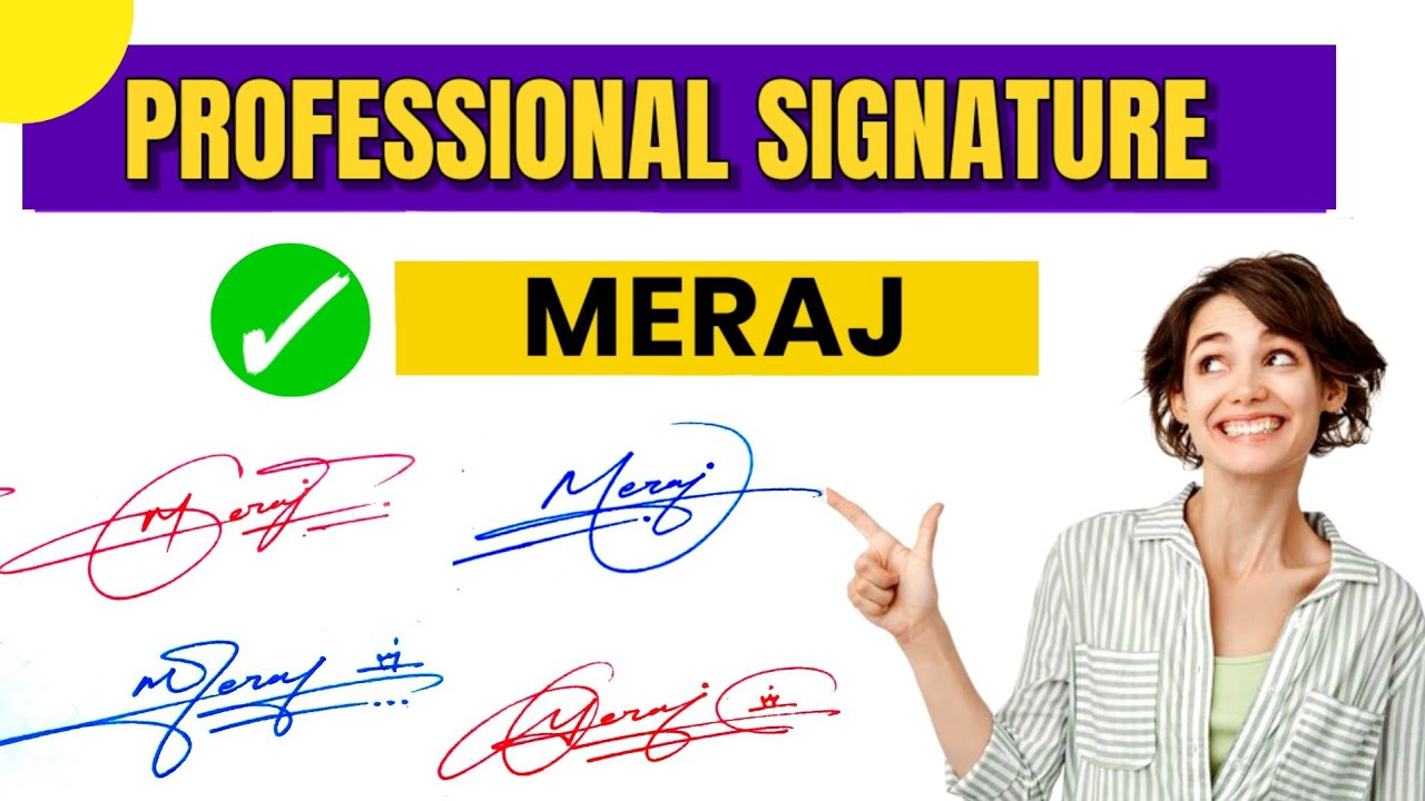 Meraj Name Beautiful Signature Style 🌟 Meraj signature design 