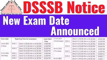 DSSSB  New  Exam  Date  Announced  |  DSSSB  नई  परीक्षा  Date