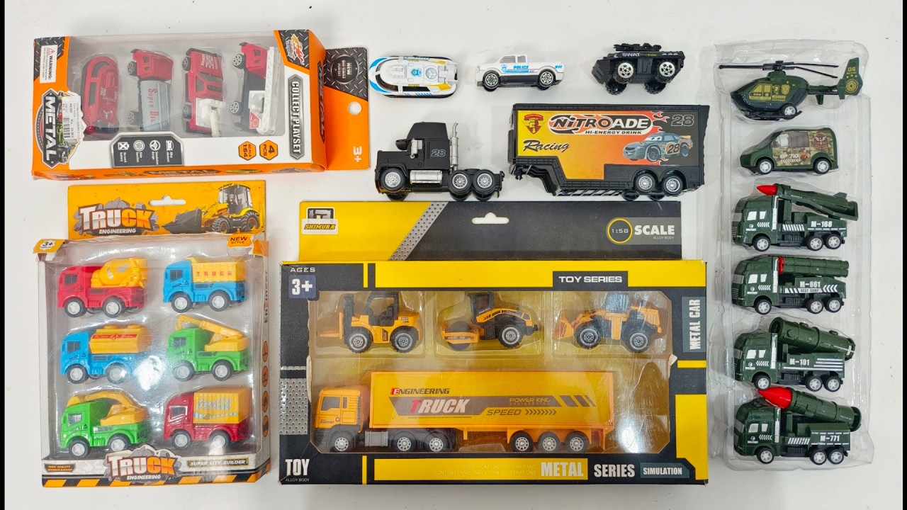 Tinny Carrs, Bus Tayo Little Bus, Mobil Polisi, Pemadam Kebakaran, Truk Sampah, Collection Mini Cars