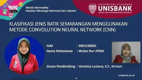 KLASIFIKASI JENIS BATIK SEMARANGAN MENGGUNAKAN METODE CONVOLUTION NEURAL NETWORK (CNN)