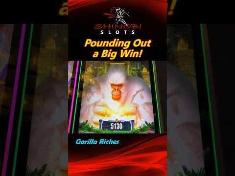 Pounding Out a Big Win playing Gorilla Riches slot by Konami! #shinobislots #shorts #shortfeed