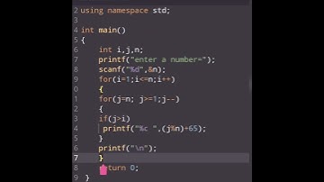 number pyramid in c coding #coding #youtube #cprogramming #shortvideo