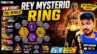REY MYSTERIO RING EVENT In Free Fire 😱 || Rey Mysterio Ring Event One Spin Trick