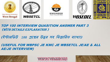 Top 100 Interview Questions and Answer Part 3|Civil Engineering|WBPSC JE 2022|KMC|WBSETCL|MSC