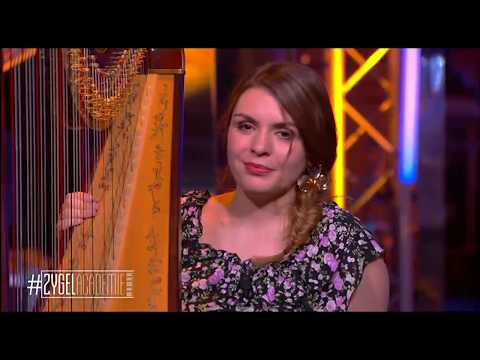 Pauline Haas (harp) Plays "La Source" During A TV Show