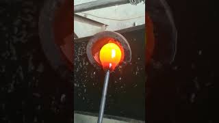 Handblown glass vase production process