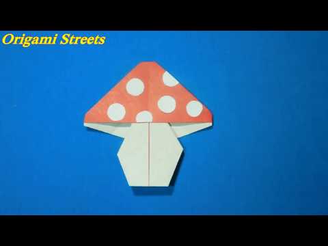 How to make origami mushroom out of paper.