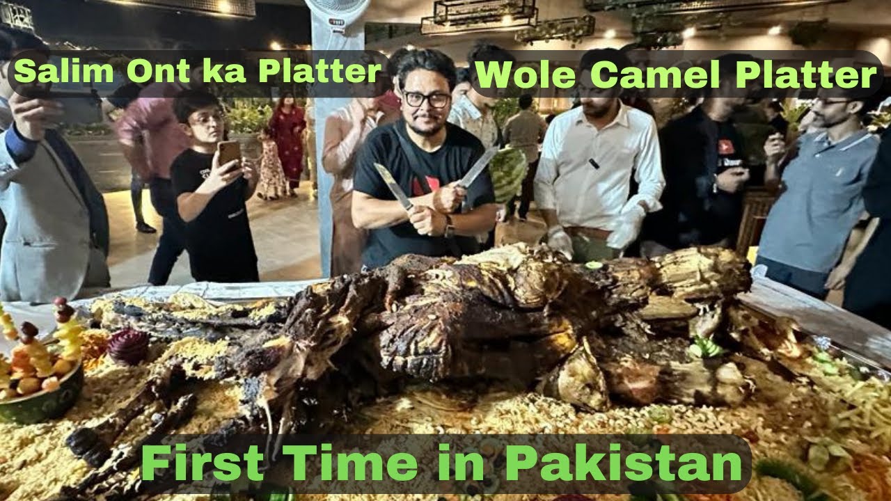 Biggest Camel Platter - WHOLE Camel with Rice + Dry Fruits - First Time in Pakistan Arabian  Cuisine