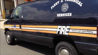 VERY RARE BLUE FDNY FLEET & TECHNICAL SERVICES VAN IN QUEENS, NEW YORK CITY.