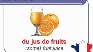 French Lesson 26 - DRINKS FOOD VOCABULARY - LES BOISSONS Vocabulaire - Bebidas en francés