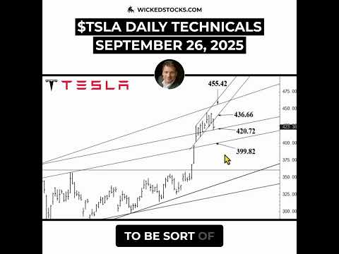 Video preview for Tesla is at a short-term bearish pivot under $436.66
