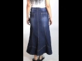 Long denim skirt - fashionable and modest