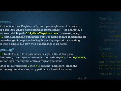 Handling Backslashes in Windows Registry Sub-key Names with Python's winreg