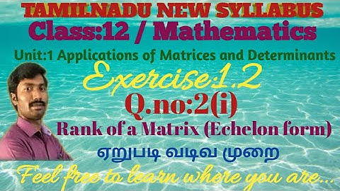 Class 12/Maths/ Exercise 1.2/Q.no:2(i)/ chapter 1/ Applications of Matrices and Determinants