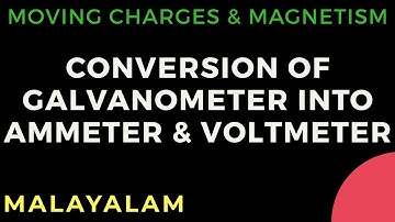 CONVERSION OF GALVANOMETER INTO AMMETER & VOLTMETER |MOVING CHARGES & MAGNETISM |CLASS 12 |MALAYALAM
