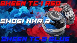 Shoei NXR 2 Sheen TC1 red e Sheen TC2 blue