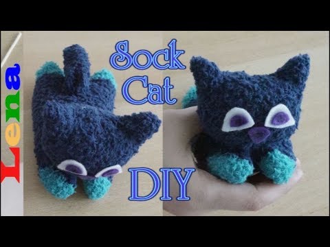 Kreativ mit Lena  Sock Cat DIY  Socken Katze DIY