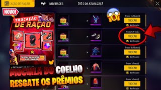 URGENTE!! NOVA TROCA DA RAÇÃO? PEGUE A MOCHILA DO COELHO, CUBO GRÁTIS E DUNK MASTER - FREE FIRE