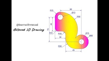 AutoCAD 2d drawing exercise - 8