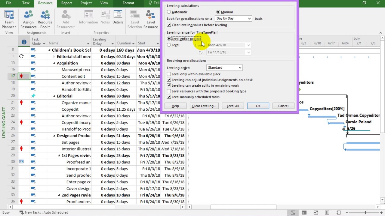 Leveling a Resource Project 2016 - YouTube