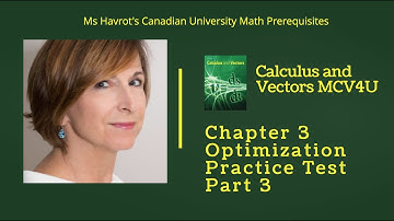 Calculus Chapter 3 Optimization Practice Test Part 3