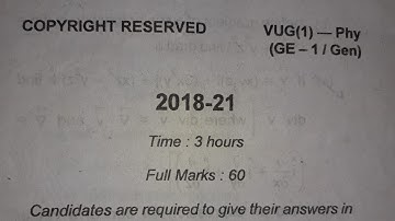 Vbu Sem 1 Physics Generic Session(2018-2021) Question Paper.