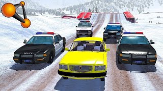 Погони в BeamNG drive.На полицейских машинах