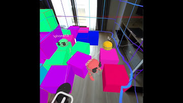 Demo #8thwall Shared module: VR Controller add cubes, Physics/Cannon js, Colors sync between clients
