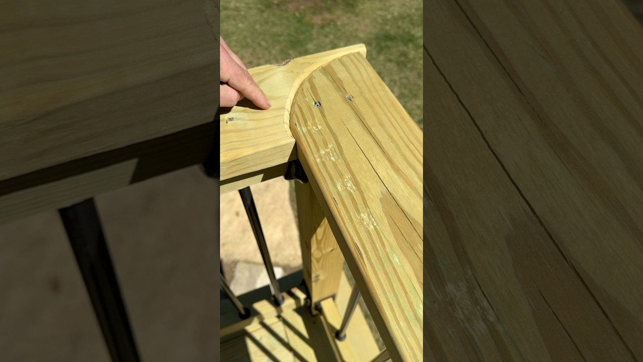 How to avoid deck railing miters from opening up? With this top cap guardrail curved design.