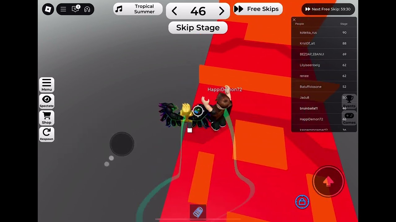 How to complete stage 46 in clock’s difficulty chart obby HARD