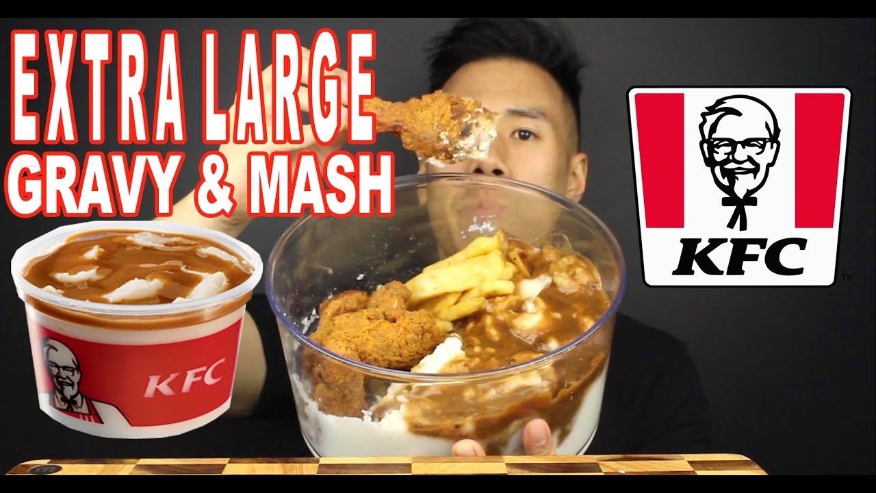 [MUKBANG] THE BIGGEST KFC GRAVY & MASH WITH FRIED CHICKENHOMEMADE