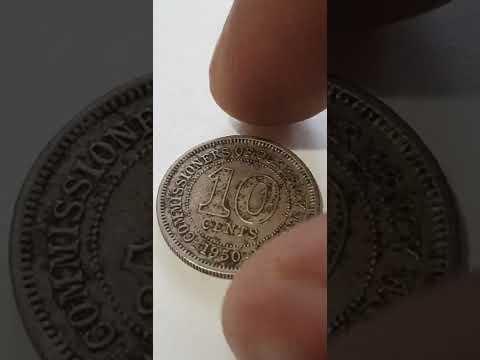 KING GEORGE THE SIXTH 10 CENTS 1950 COMMISSIONER OF CURRENCY MALAYA...