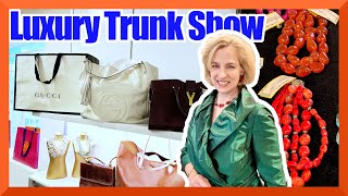 Thrift designer fashion on a dime! Blue Bird Circle hosts a luxury trunk show with top brands.
