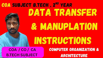 Data Transfer Instructions in Computer Organization || Computer Architecture | #coa | #co |#btech