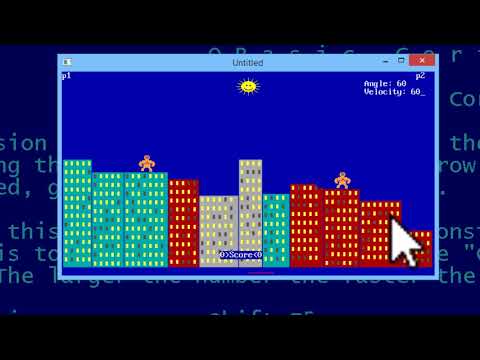 QBasic Tutorial 53 - Gorillas Nibbles OpenGL Games Other Program Examples QB64 Code Download